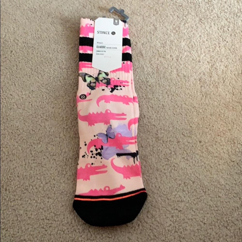 Alligator and butterfly crew socks